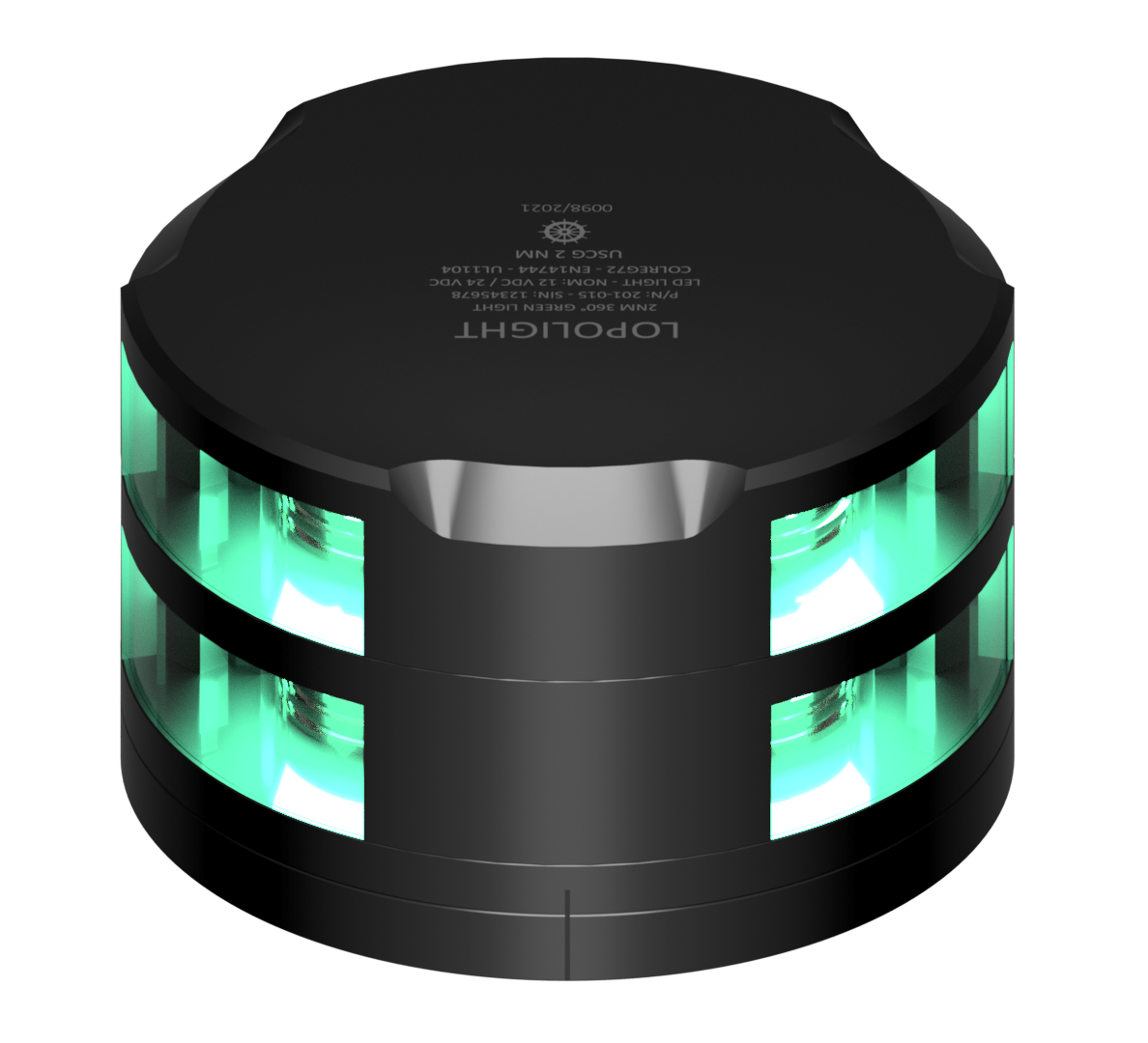 2nm 360° Green, Double, black w/FB base